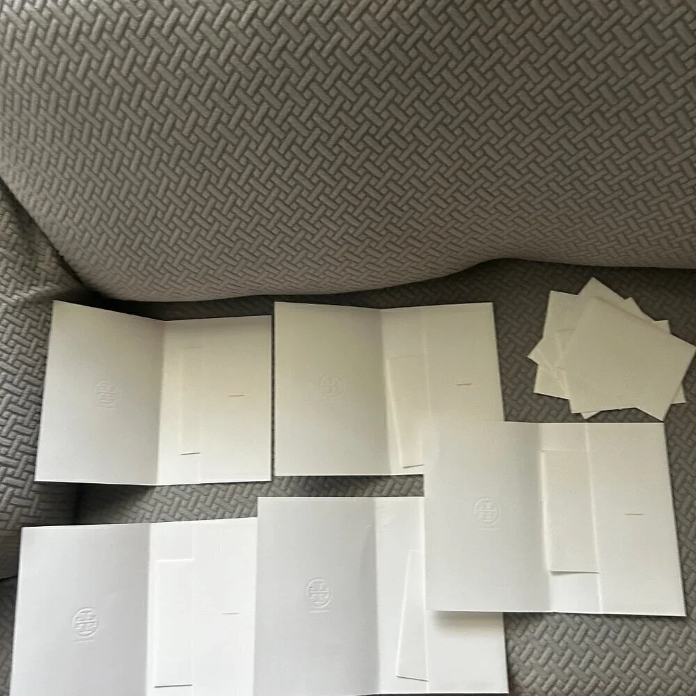 TORY BURCH 5 Receipt holder Envelopes with 10 small Thank You notes